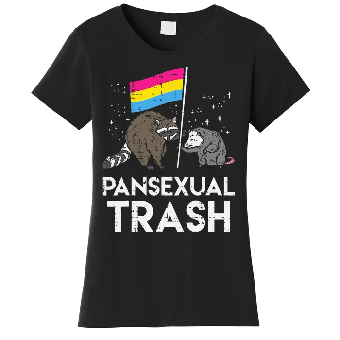 Pansexual Trash Raccoon Opossum Funny LGBTQ Pan Pride Women's T-Shirt