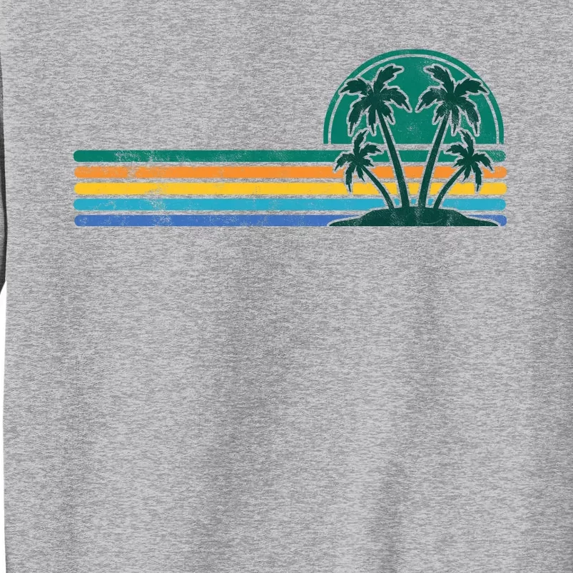 Palm Trees Retro Beach Summer Tall Sweatshirt