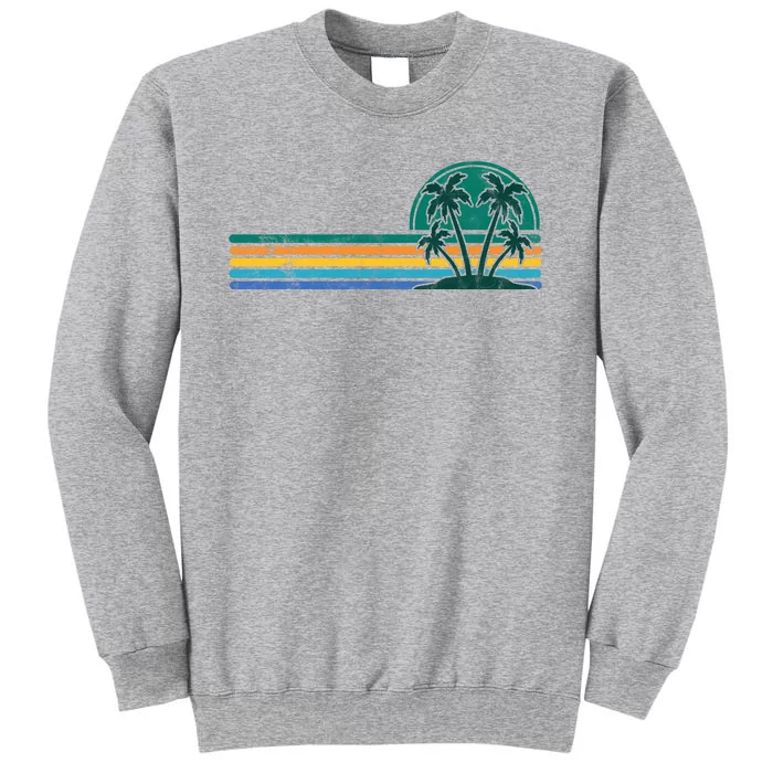 Palm Trees Retro Beach Summer Tall Sweatshirt