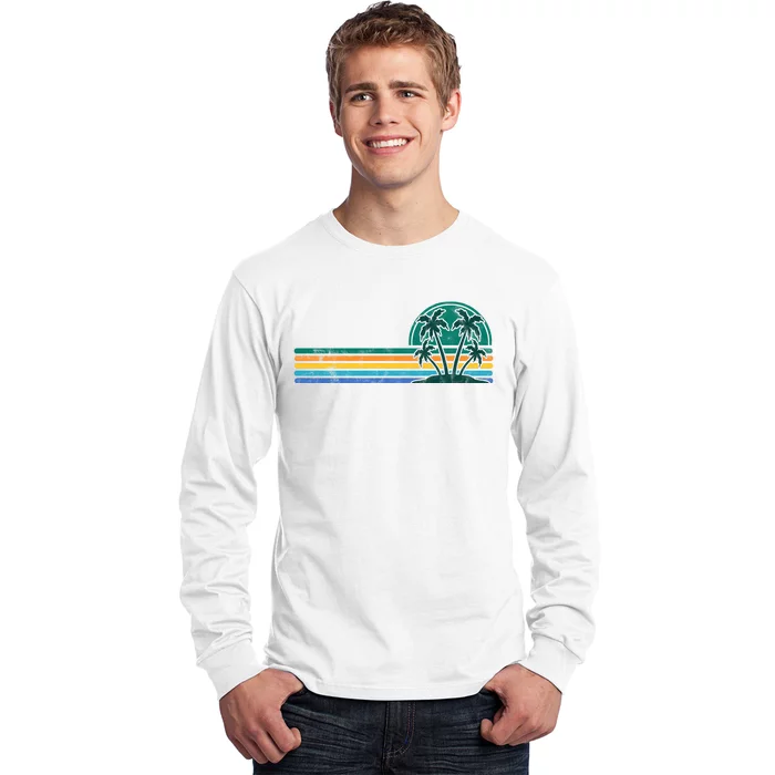 Palm Trees Retro Beach Summer Long Sleeve Shirt