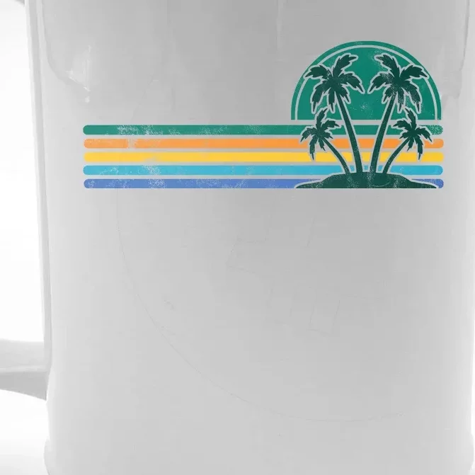 Palm Trees Retro Beach Summer Front & Back Beer Stein