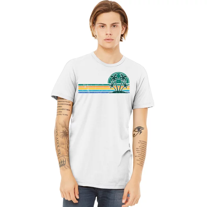 Palm Trees Retro Beach Summer Premium T-Shirt