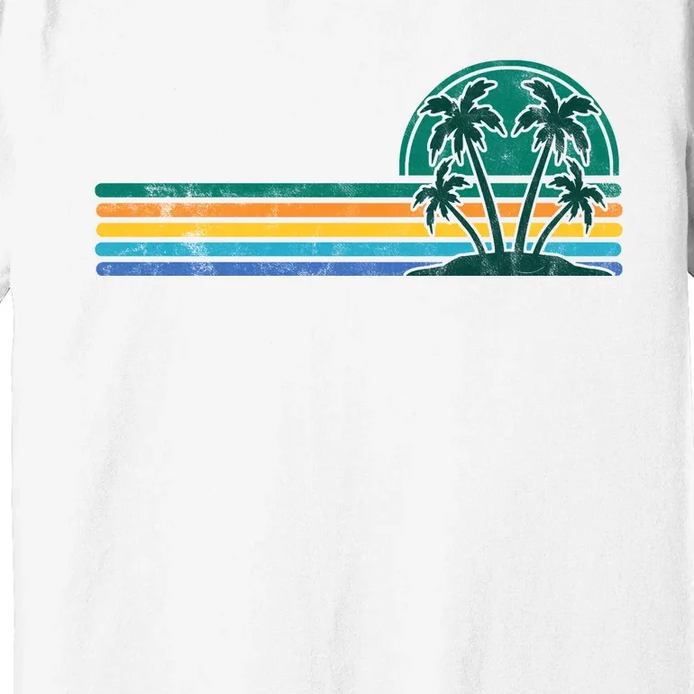 Palm Trees Retro Beach Summer Premium T-Shirt