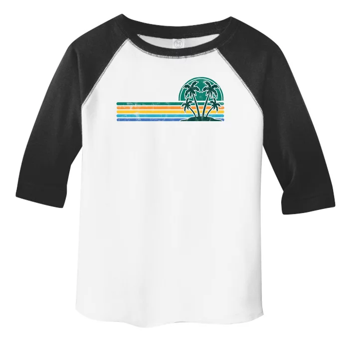 Palm Trees Retro Beach Summer Toddler Fine Jersey T-Shirt