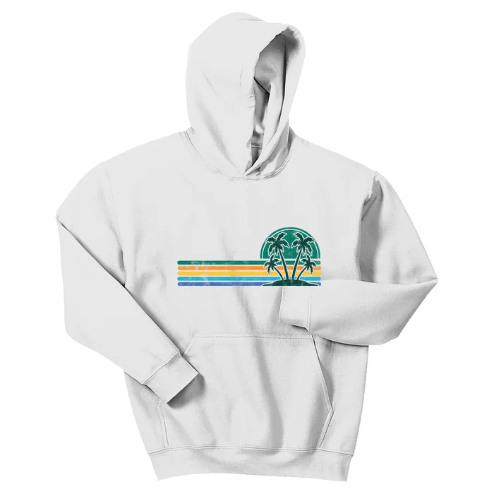 Palm Trees Retro Beach Summer Kids Hoodie