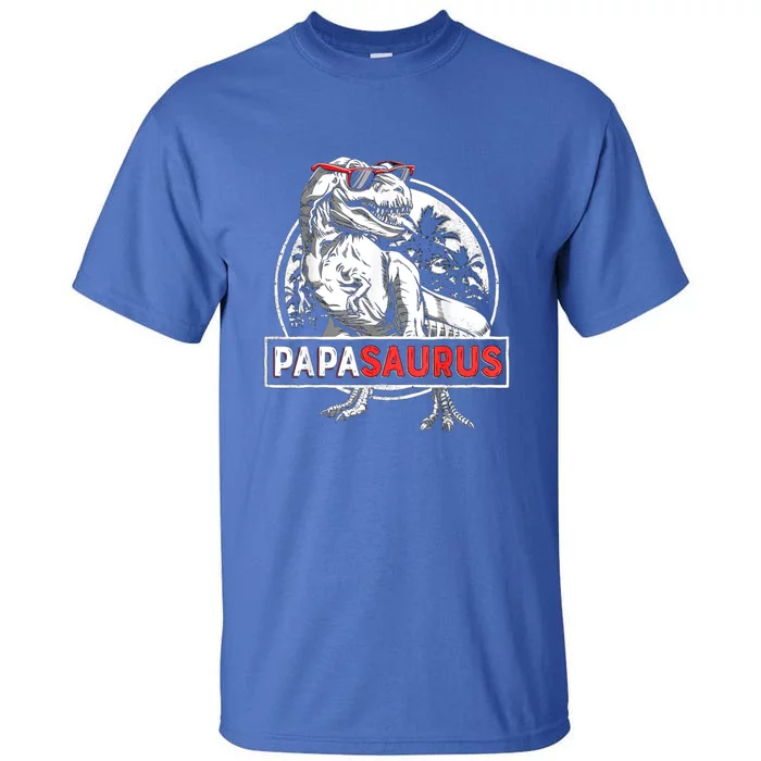 Papasaurus T Rex Dinosaur Funny Papa Saurus Fathers Family Gift Tall T-Shirt