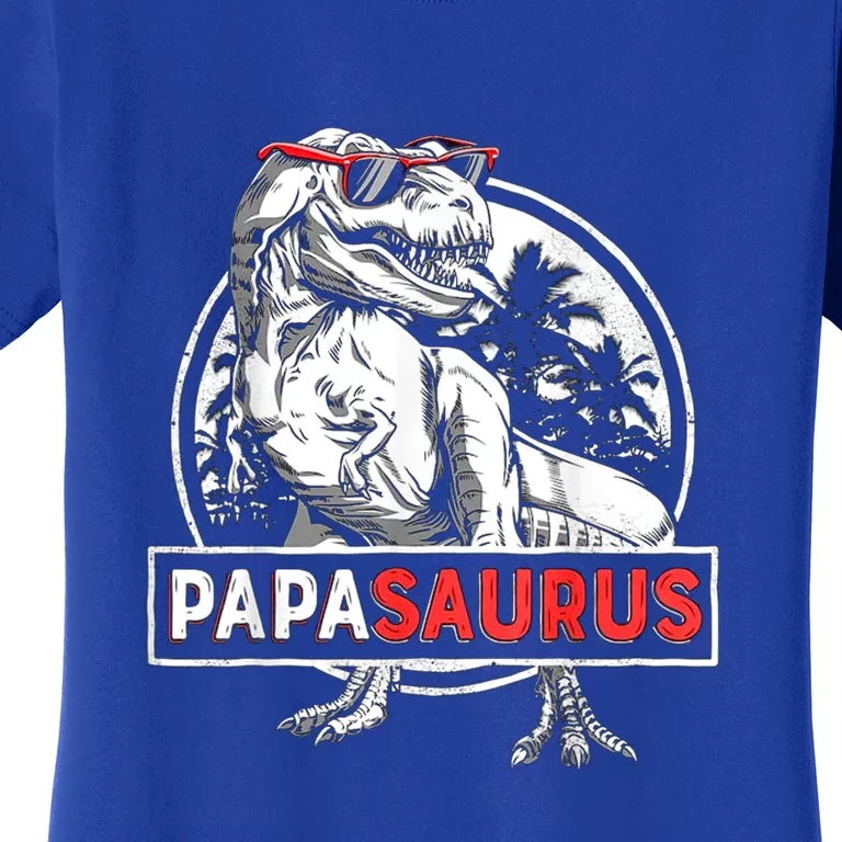 Papasaurus T Rex Dinosaur Funny Papa Saurus Fathers Family Gift Women's T-Shirt