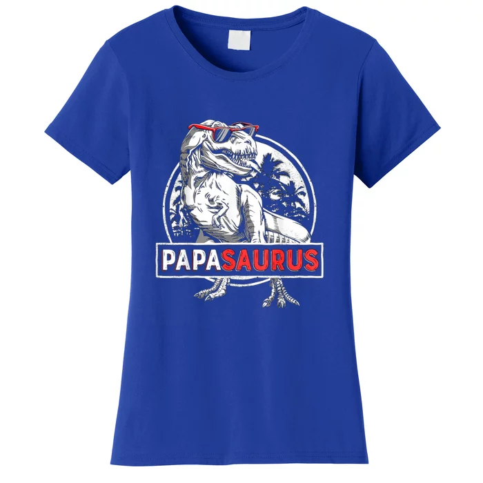 Papasaurus T Rex Dinosaur Funny Papa Saurus Fathers Family Gift Women's T-Shirt