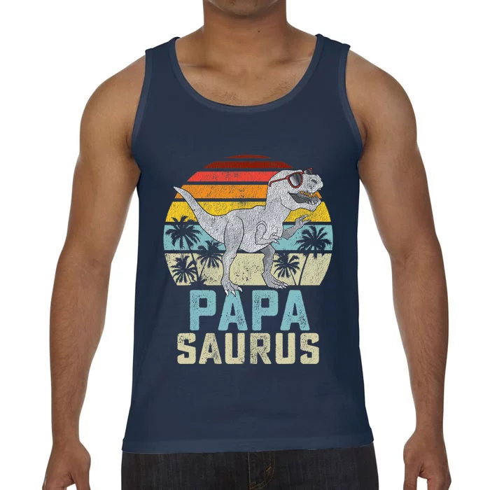 Papasaurus T Rex Dinosaur Papa Saurus Family Matching Comfort Colors® Tank Top