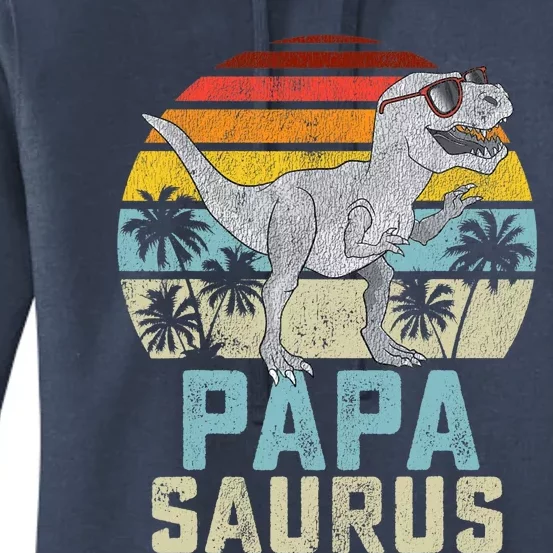 Papasaurus T Rex Dinosaur Papa Saurus Family Matching Women's Pullover Hoodie