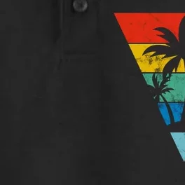 Palm Trees Retro Triangle Sunset Dry Zone Grid Performance Polo