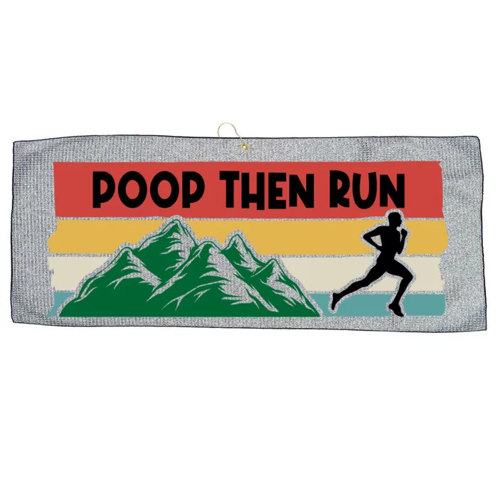 Poop Then Run Running Jogging Endurance Training Athlete Gift Large Microfiber Waffle Golf Towel