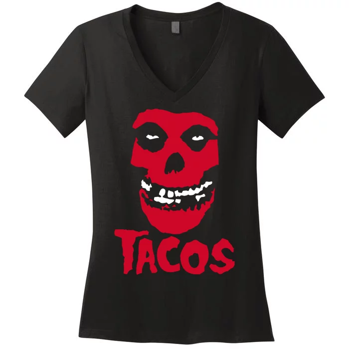 Punk Tacos Rock Women's V-Neck T-Shirt