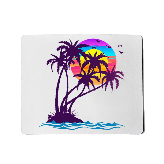 Palm Tree Retro Style Tropical Beach 60s 70s 90s Vintage Mousepad