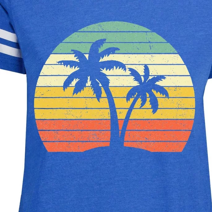 Palm Tree Retro Tropical Beach Enza Ladies Jersey Football T-Shirt