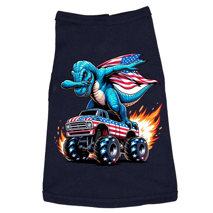 Patriotic T Rex Dabbing Monster Truck Doggie Tank