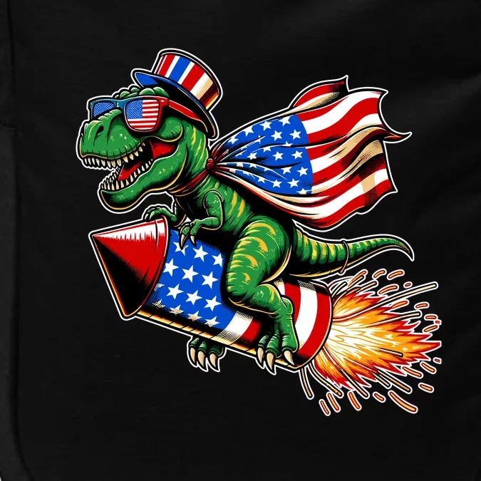 Patriotic T Rex Riding Firework 4th Of July Impact Tech Backpack