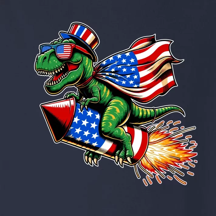 Patriotic T Rex Riding Firework 4th Of July Toddler Long Sleeve Shirt