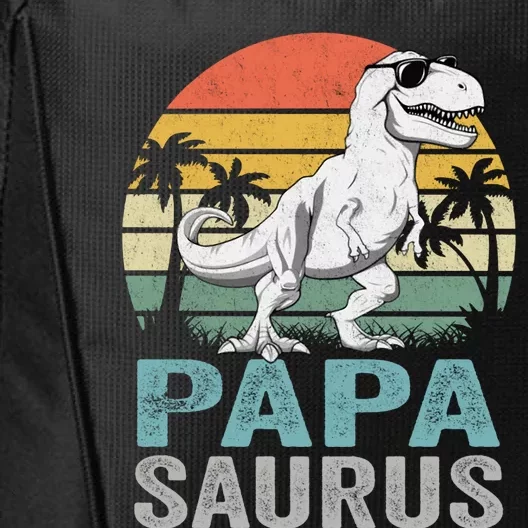 Papasaurus T Rex Dinosaur Papa Saurus Family Matching Hoodie City Backpack