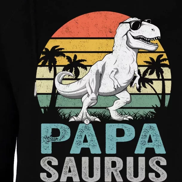 Papasaurus T Rex Dinosaur Papa Saurus Family Matching Hoodie Womens Funnel Neck Pullover Hood