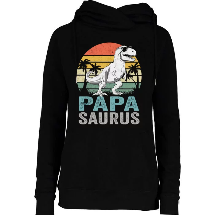 Papasaurus T Rex Dinosaur Papa Saurus Family Matching Hoodie Womens Funnel Neck Pullover Hood