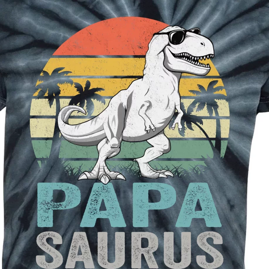 Papasaurus T Rex Dinosaur Papa Saurus Family Matching Hoodie Kids Tie-Dye T-Shirt