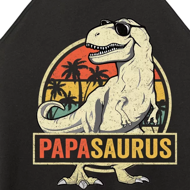 Papasaurus T Rex Dinosaur Papa Saurus Family Matching Women’s Perfect Tri Rocker Tank