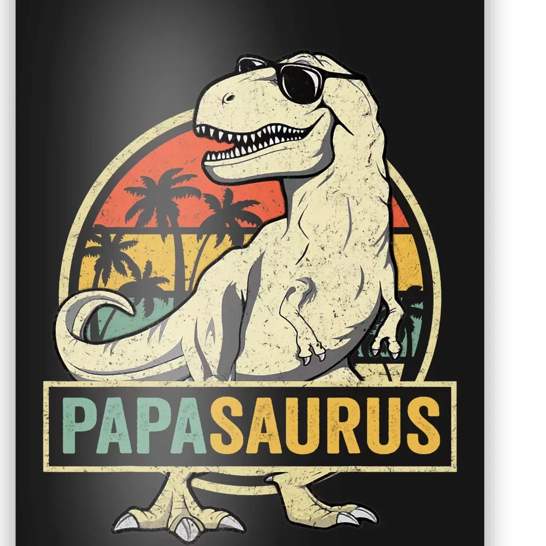 Papasaurus T Rex Dinosaur Papa Saurus Family Matching Poster