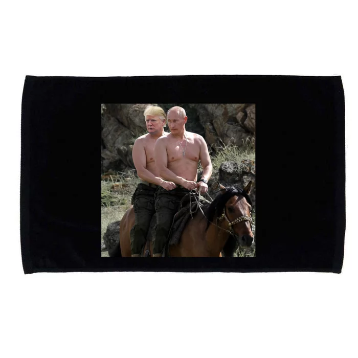 Putin Trump Riding Horse | Russia Tee Microfiber Hand Towel