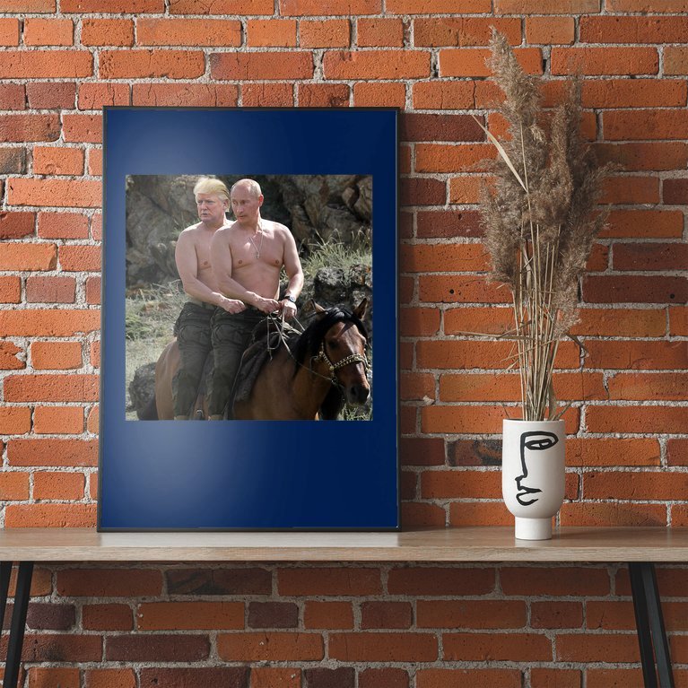 Putin Trump Riding Horse | Russia Tee Poster