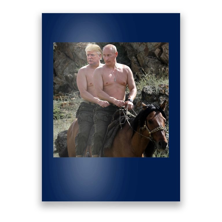 Putin Trump Riding Horse | Russia Tee Poster