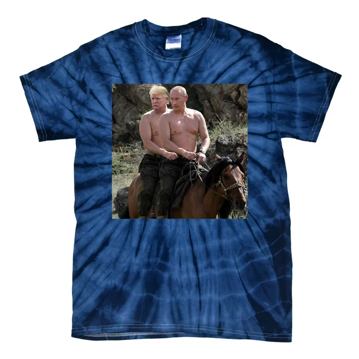 Putin Trump Riding Horse | Russia Tee Tie-Dye T-Shirt