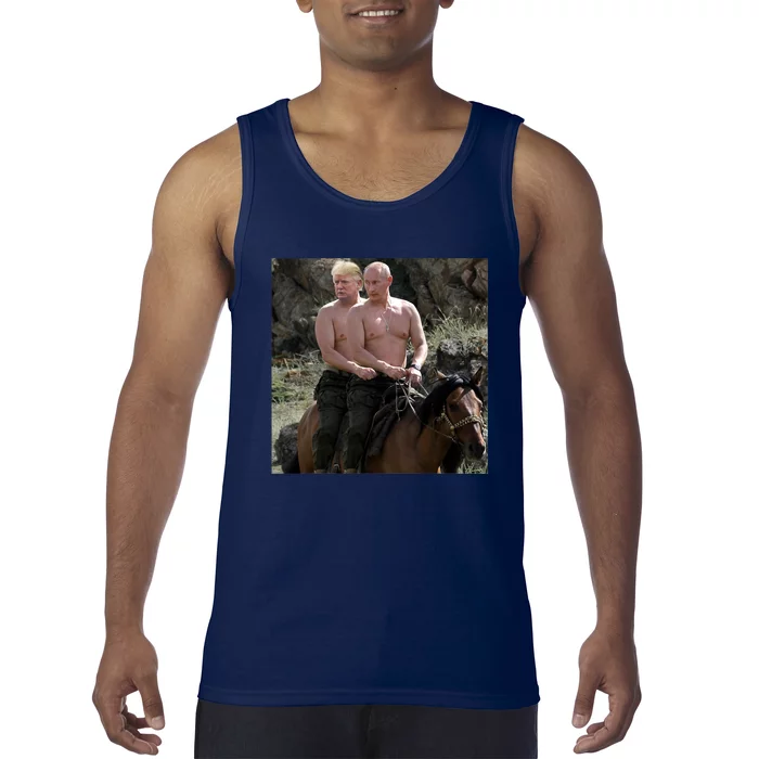 Putin Trump Riding Horse | Russia Tee Tank Top