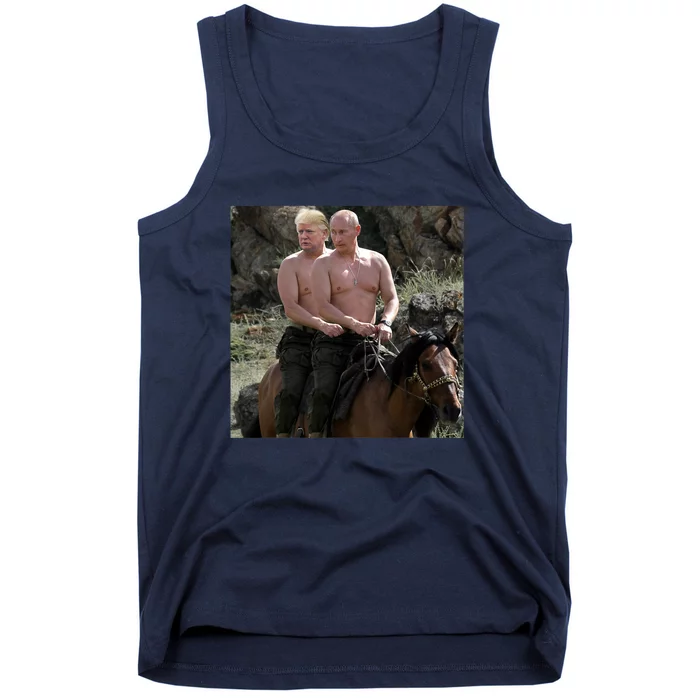 Putin Trump Riding Horse | Russia Tee Tank Top