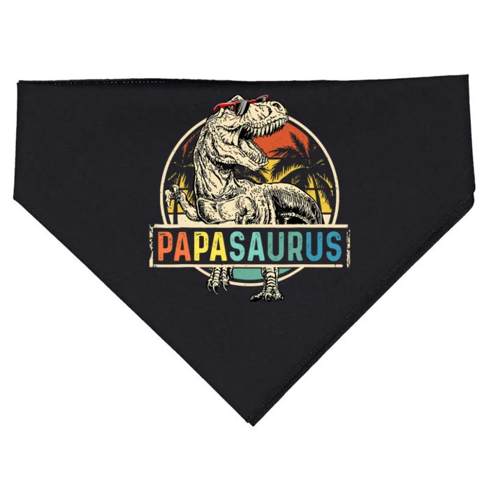 Papasaurus T Rex Papa Dinosaur Grandpa Saurus Fathers Day USA-Made Doggie Bandana