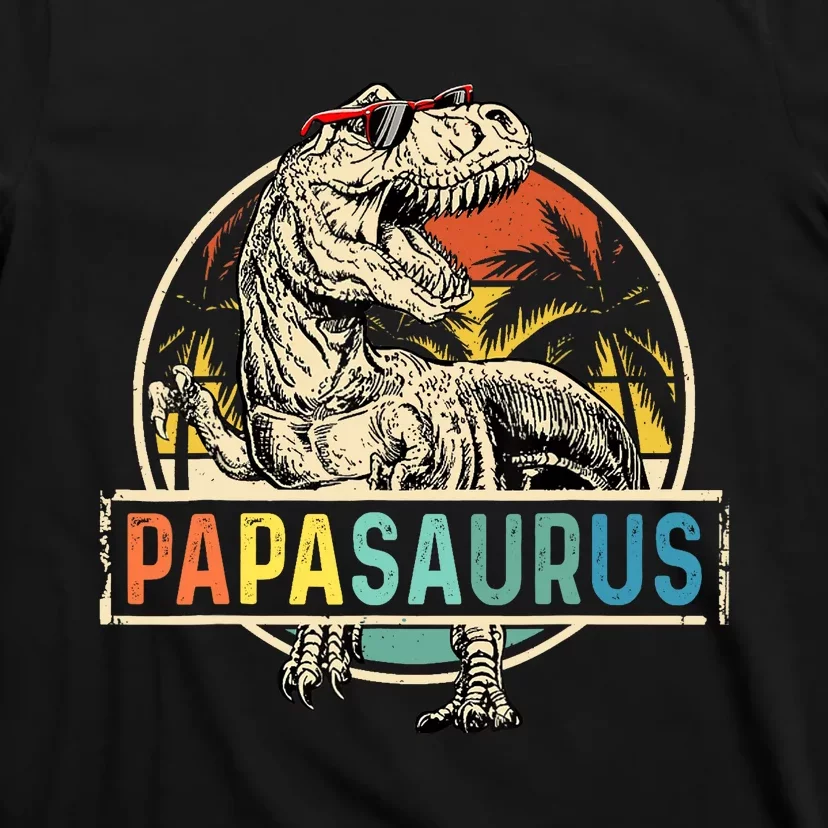 Papasaurus T Rex Papa Dinosaur Grandpa Saurus Fathers Day T-Shirt