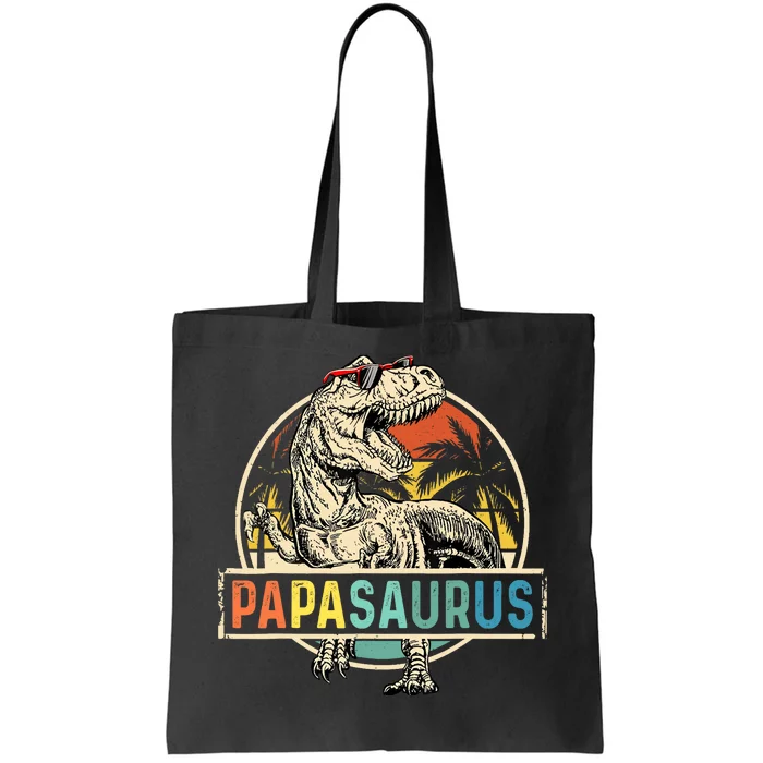 Papasaurus T Rex Papa Dinosaur Grandpa Saurus Fathers Day Tote Bag