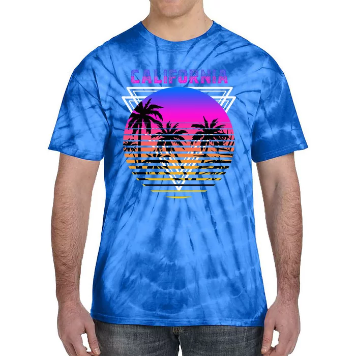 Palm Trees Retro Cali Long Beach Vintage Tropical California Tie-Dye T-Shirt