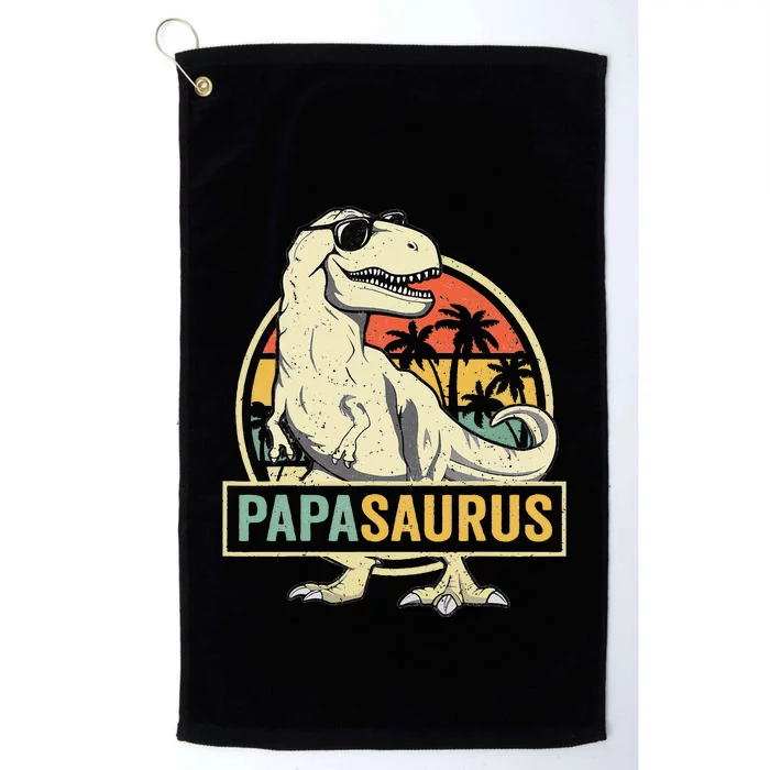 Papasaurus T Rex Dinosaur Papa Saurus Family Matching Platinum Collection Golf Towel