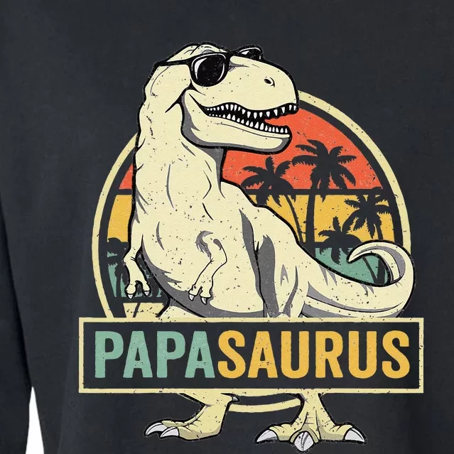 Papasaurus T Rex Dinosaur Papa Saurus Family Matching Cropped Pullover Crew