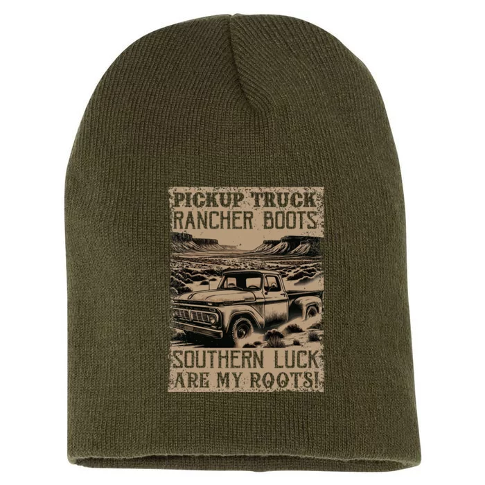 Pickup Truck Rancher Boots Southern Luck Short Acrylic Beanie