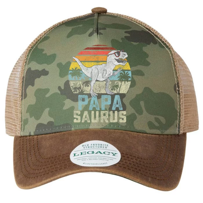 Papasaurus T Rex Dinosaur Papa Saurus Family Matching Legacy Tie Dye Trucker Hat