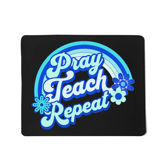 Pray Teach Repeat Groovy Back To School Christian Homeschool Mousepad