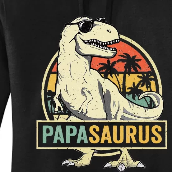 Papasaurus T Rex Dinosaur Papa Saurus Family Matching Women's Pullover Hoodie