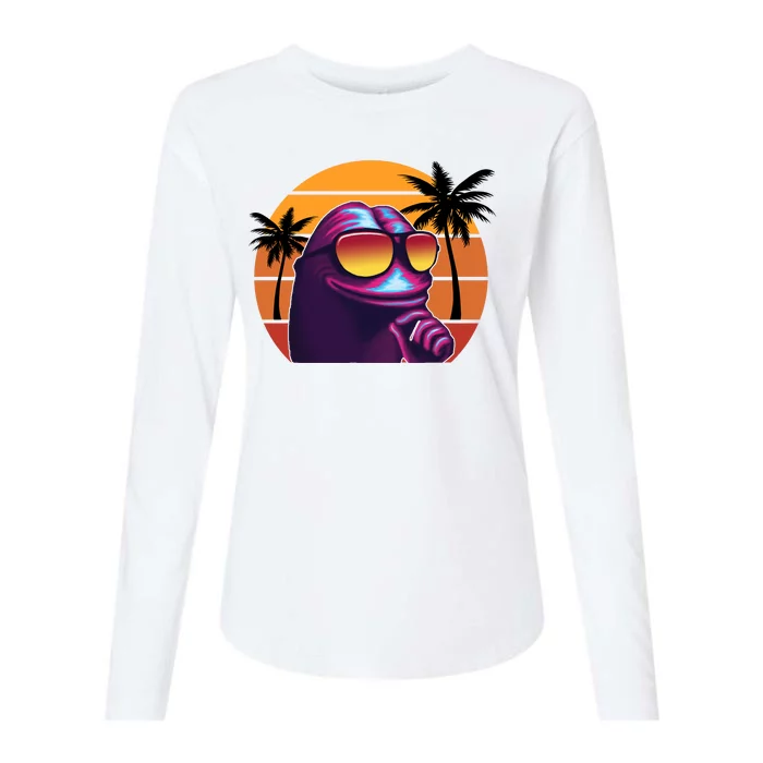 Pepe Tropical Retro Sunset Womens Cotton Relaxed Long Sleeve T-Shirt