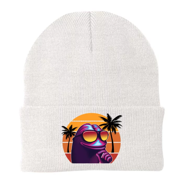 Pepe Tropical Retro Sunset Knit Cap Winter Beanie