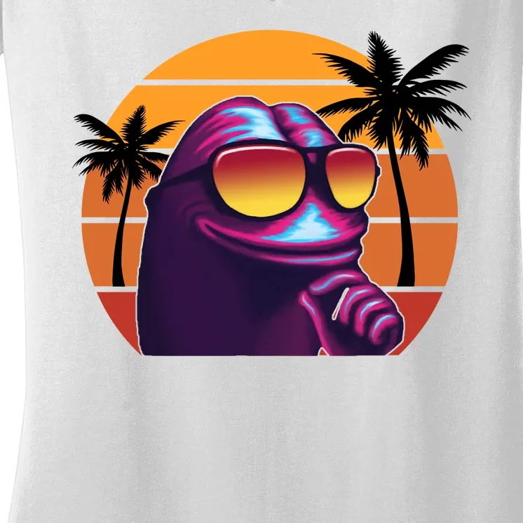 Pepe Tropical Retro Sunset Women's V-Neck T-Shirt