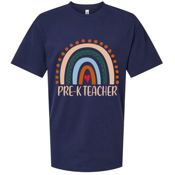 Pregiftk Teacher Rainbow Appreciation Day Hello Back To School Cute Gift Sueded Cloud Jersey T-Shirt