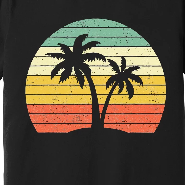 Palm Tree Retro Tropical Beach Premium T-Shirt