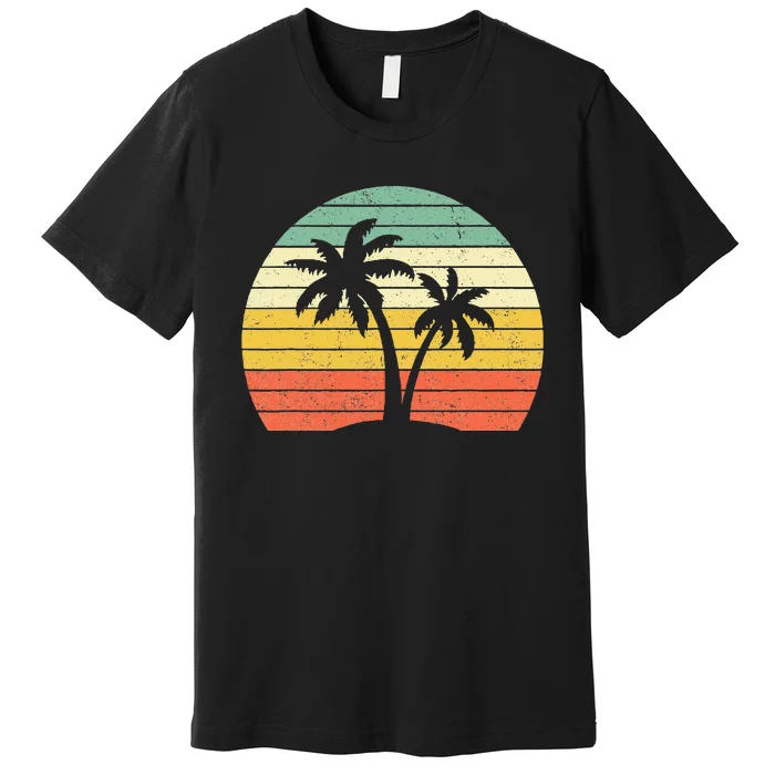 Palm Tree Retro Tropical Beach Premium T-Shirt